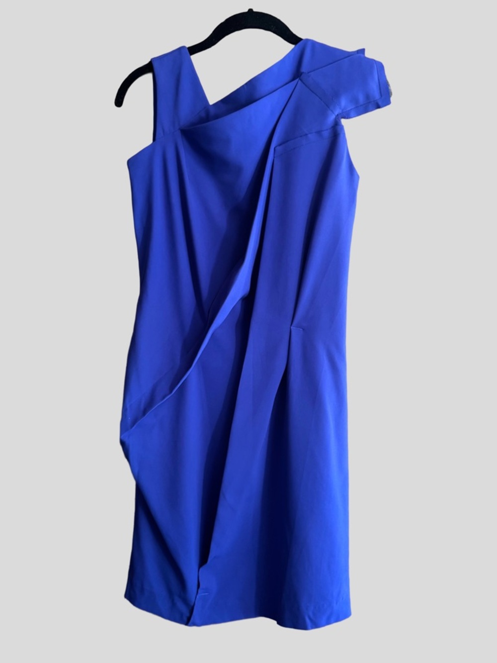Versus Versace Cobalt Blue Vintage Asymmetric Draped Dress